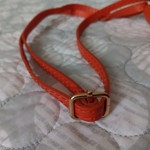 Vera Pelle Orange Italian Leather Purse Tassel Magnetic Closure Designer - Picture 11 of 15